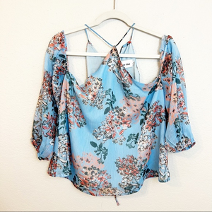 Line & Dot Revolves Off The Shoulder Floral Blouse‎